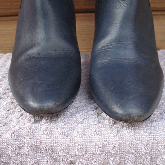 Chloe Navy Blue Heeled Ankle Boots Size 6 6.5 - Picture 6 of 8